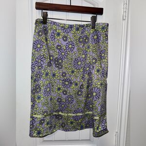 dressbarn Asymmetrical Skirt in Purple and Green Floral
